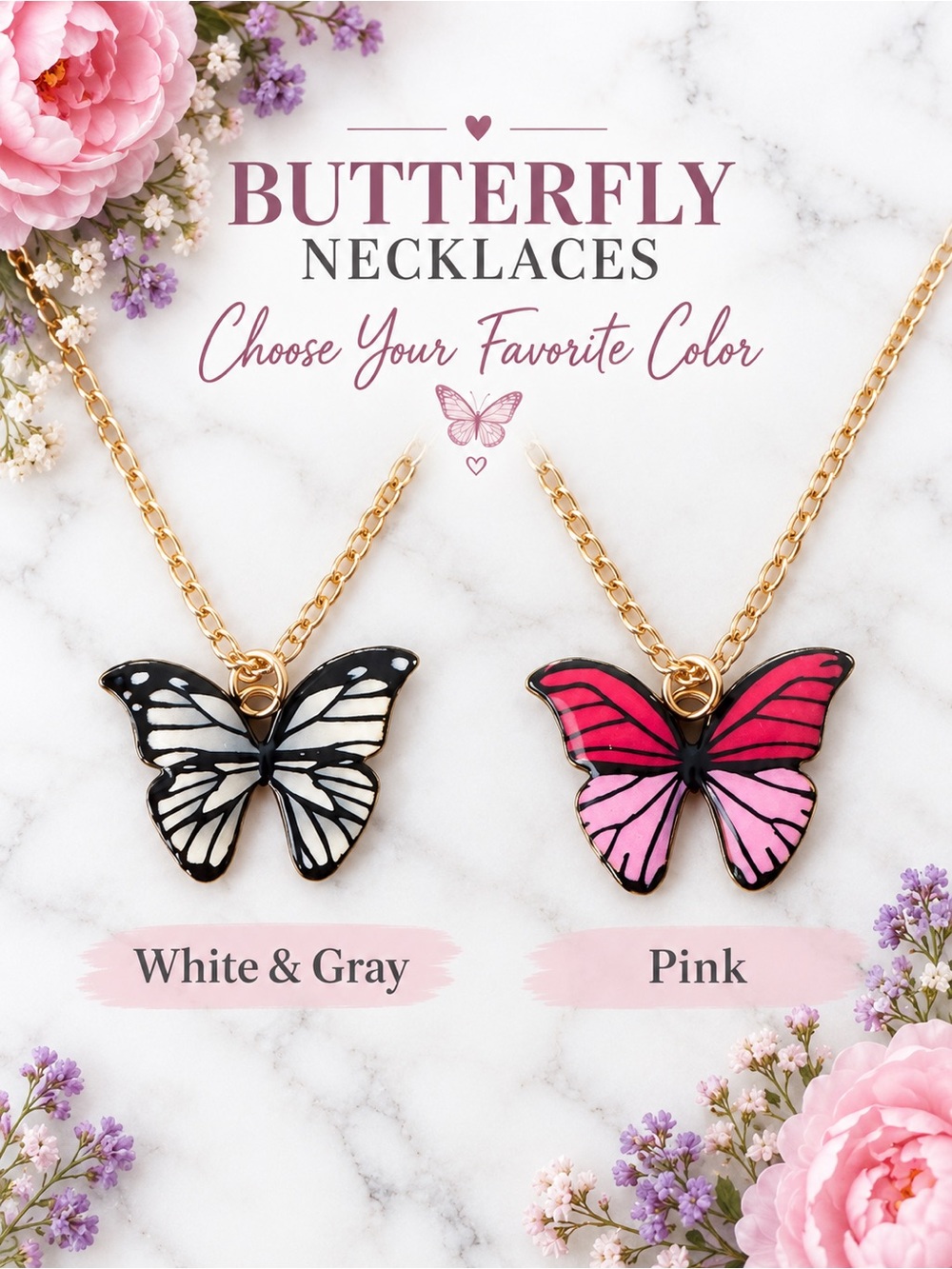 Make a Wish Butterfly Necklace – Choose 1️⃣ Your Favorite Color– New - Picture 2 of 6